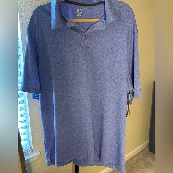 (NWT) XXL Men’s Pique Golf Polo Color: Heather Blue - Picture 1 of 4